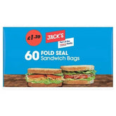 Jacks 60 Fold Seal Sandwich Bags - 60pk  Adomoo